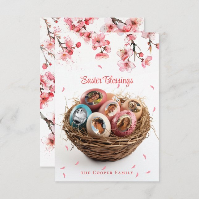 Bendiciones de Pascua Corto Fotos Tarjeta de Vacac (Anverso / Reverso)