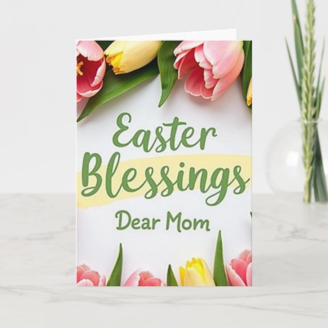 Bendiciones de Pascua Mamá Tarjeta de primavera (Anverso)