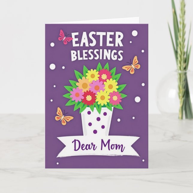 Bendiciones de Pascua Querida Mamá Tarjeta (Anverso)