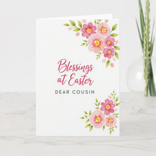 Bendiciones de Pascua Tarjeta para Primo (Anverso)