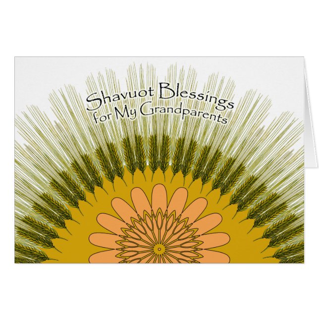 Bendiciones de Shavuot para mis abuelos, sol de ce (Anverso (Horizontal))