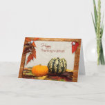 Bendiciones de Thanksgivukkah con la tarjeta de la<br><div class="desc">Una tarjeta temática de Thanksgivukkah del otoño hermoso con las hojas de otoño y calabazas y calabazas coloridas. Esta tarjeta sería perfecta enviar a los amigos y a la familia durante Jánuca y acción de gracias. Personalice esta tarjeta de Thanksgivukkah con sus los propios texto del interior y los colores...</div>