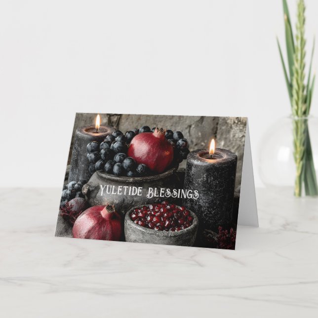 Bendiciones de Yule Navidad Gótica Fruta (Anverso)