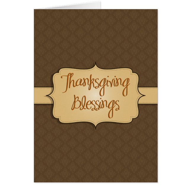 Bendiciones del Día de Acción de Gracias de Brocad (Frente)