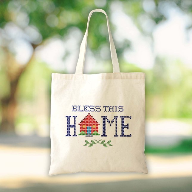 Bendiciones Esta Casa Con La Bolsa (Carry blessings with you wherever you go with our "Bless This Home" tote bag.)