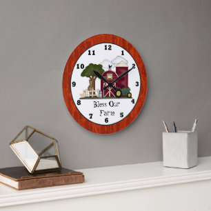 Bendiciones Nuestro reloj de pared de la granja
