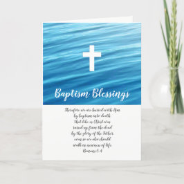 Bendiciones por bautismo, tarjeta plegada cristian