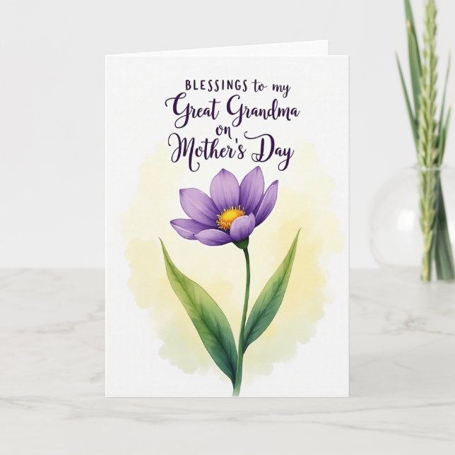 Bendiciones Tarjeta de Bisabuela (Anverso)