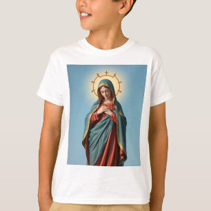 Bendita camiseta de té de la Virgen María