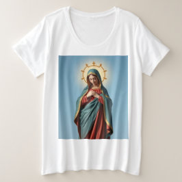 Bendita camiseta de té de la Virgen María femenina