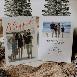 Bendita escritura simple tarjeta de Navidades foto