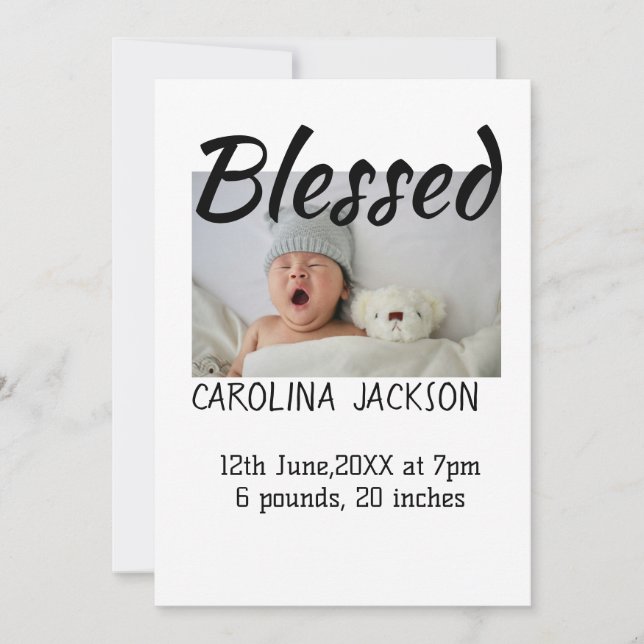 Bendita foto del nacimiento del anuncio de nacimie (Anverso)