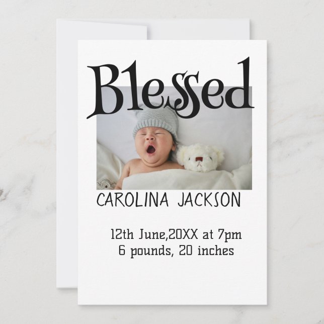 Bendita foto del nacimiento del anuncio de nacimie (Anverso)