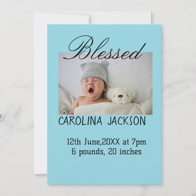 Bendita foto del nacimiento del anuncio de nacimie (Anverso)