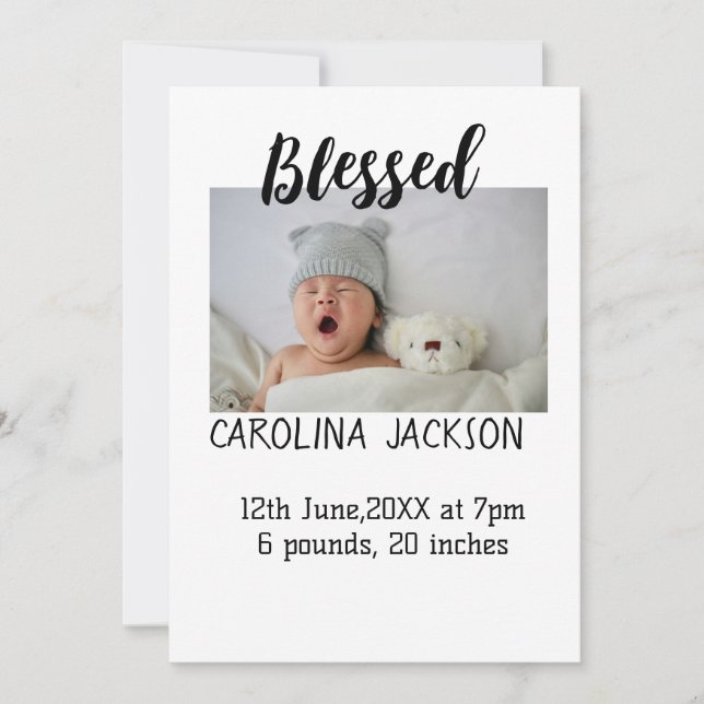 Bendita foto del nacimiento del anuncio de nacimie (Anverso)