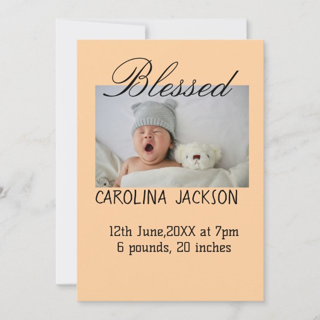 Bendita foto del nacimiento del anuncio de nacimie (Anverso)