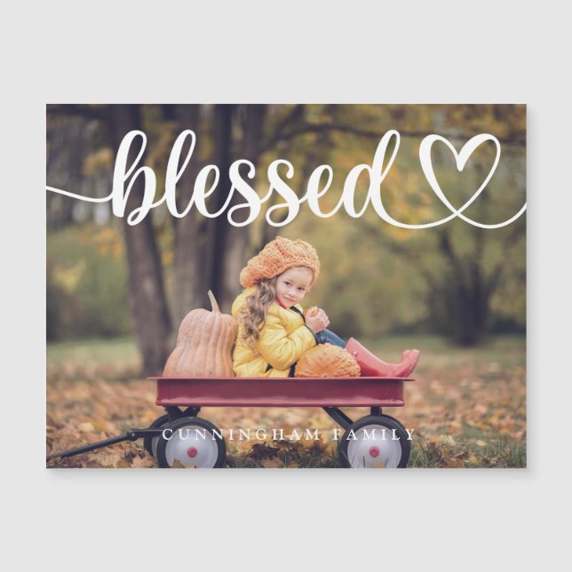 Bendita foto familiar simple de Acción de Gracias (Anverso)