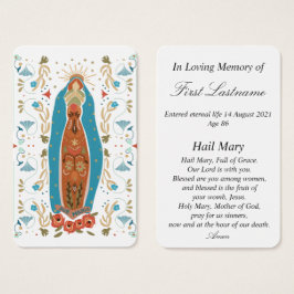 Bendita Madre Ave Maria en tarjeta de oración de m