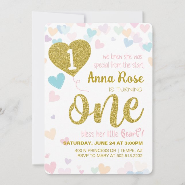Bendita sea su breve invitación de cumpleaños (Anverso)