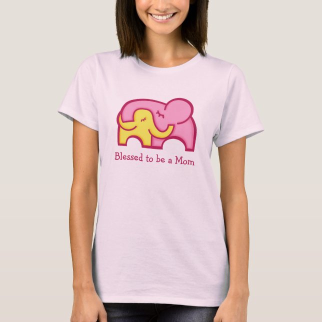 Bendita sea una madre elefante y una camiseta de a (Anverso)