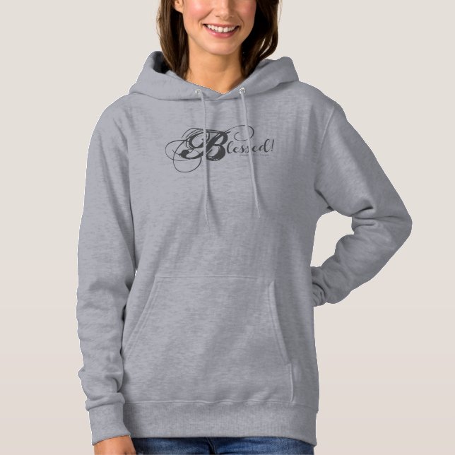 ¡Bendita! Sudadera con capucha para mujer (gris/ca (Anverso)