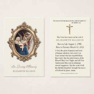 Bendita tarjeta de oración conmemorativa de los án