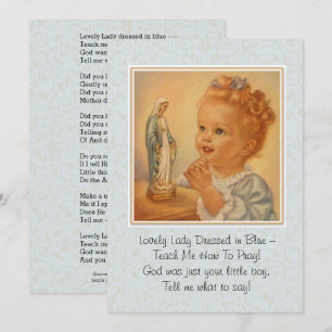Bendita tarjeta de poema Virgin Mary Catholic Pray