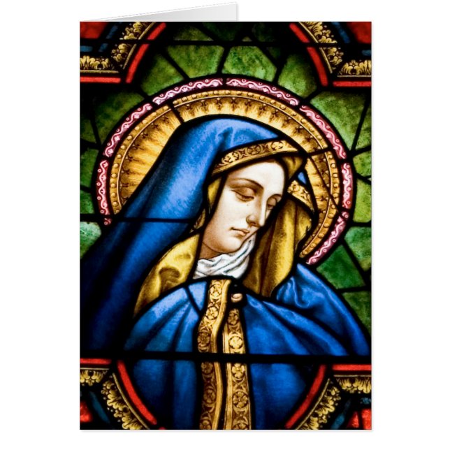 Bendita tarjeta de vidrio manchado para mujeres (Frente)