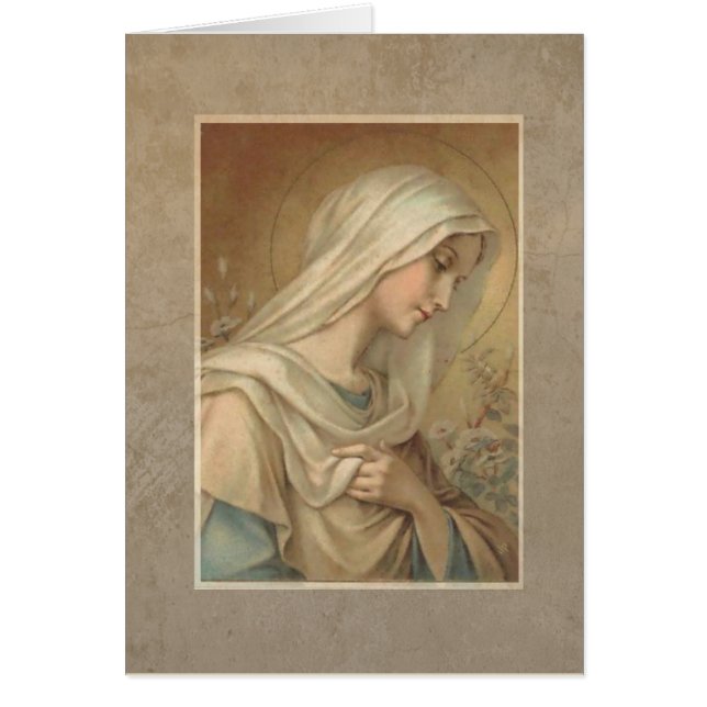 Bendita Virgen María Católica Daisies Religiosos (Frente)