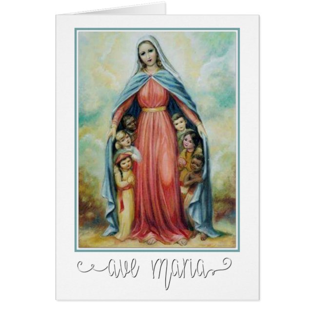 Bendita Virgen María Católica Niños religiosos (Frente)