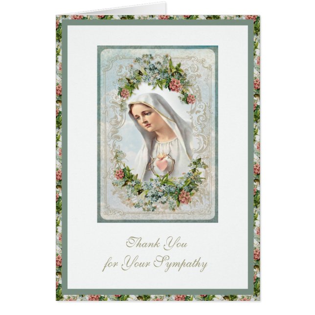 Bendita Virgen María Condolencia Religiosa Funeral (Frente)