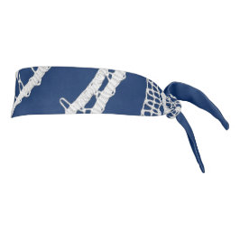 Bendita Virgen María, encaje blanco, azul marino