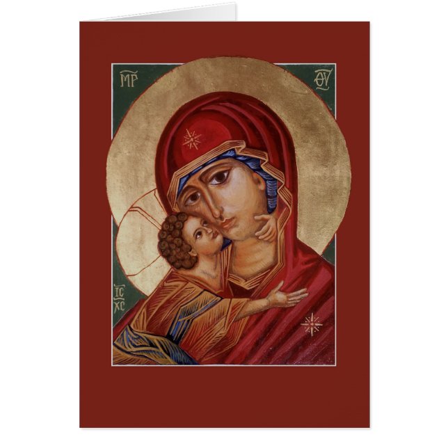 Bendita Virgen María Theotokos Tarjeta de felicita (Frente)