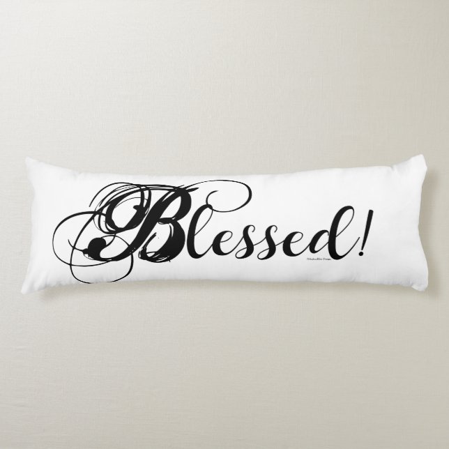 ¡Bendito! Almohada corporal (Blanco/Negro) (Anverso)