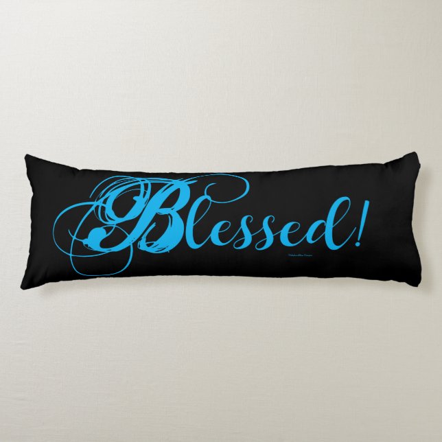 ¡Bendito! Almohada corporal (Negro/Azul) (Anverso)