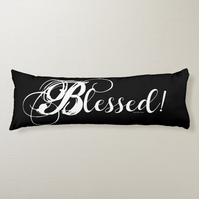 ¡Bendito! Almohada corporal (Negro/Blanco) (Anverso)