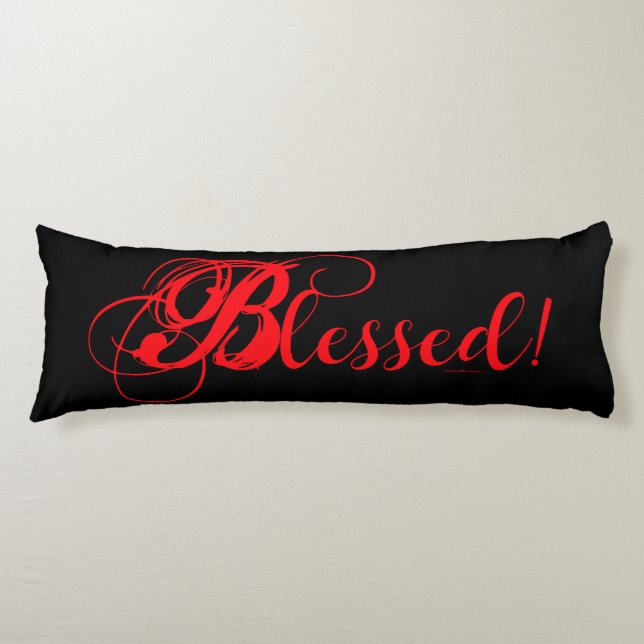 ¡Bendito! Almohada corporal (Negro/Rojo) (Anverso)