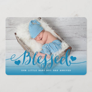 Bendito Anuncio de nacimiento de Blue Baby Boy