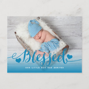 Bendito Anuncio de nacimiento de foto de Blue Ba