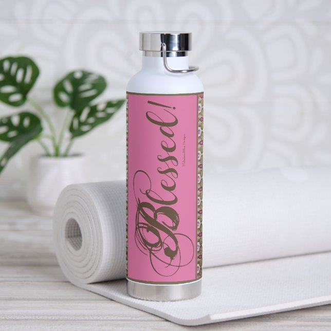 ¡Bendito! Botella de Agua Elegante (Rosa) (Yoga)