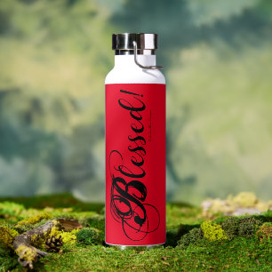¡Bendito! Botella de agua (roja/blanca)