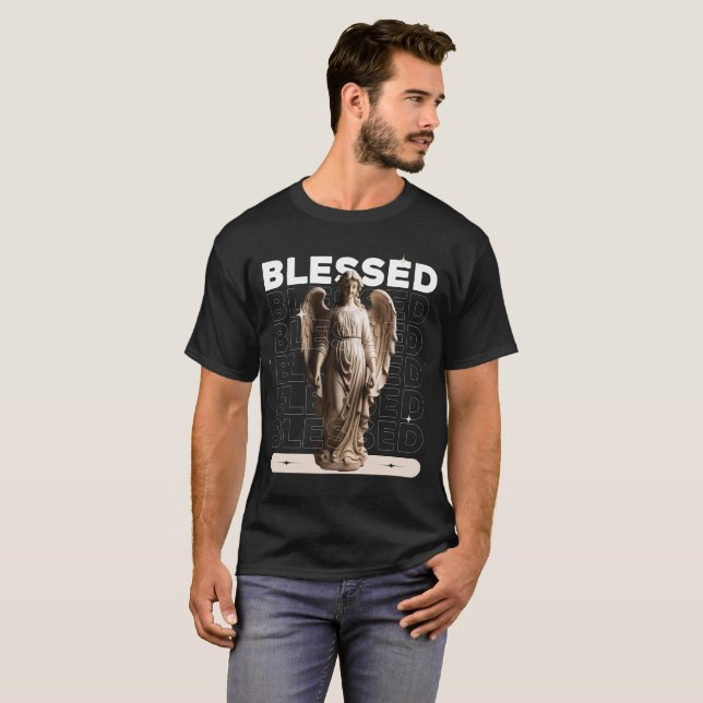 Bendito diseño de camisetas con estatua clásica de (Anverso completo)