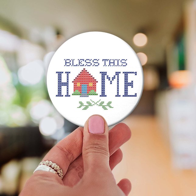 Bendito este Pegatina doméstico (Bless this home, a reflection that faith and peace thrive in your home wherever you live.)