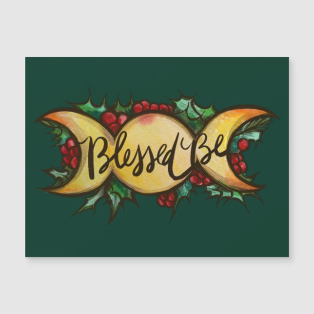 Bendito sea la diosa triple de la luna Holly Yule (Anverso)