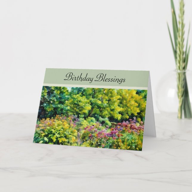 Beneficencia de cumpleaños en el jardín - Tarjeta  (Anverso)