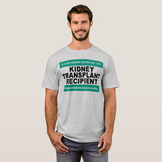 Beneficiario del trasplante del riñón - camisetas (Anverso completo)