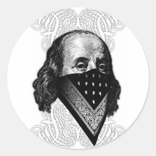 Benjamin Franklin Pegatina (Anverso)