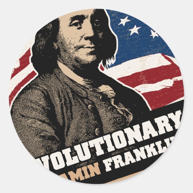 Benjamin Franklin Pegatina Revolucionario (Anverso)