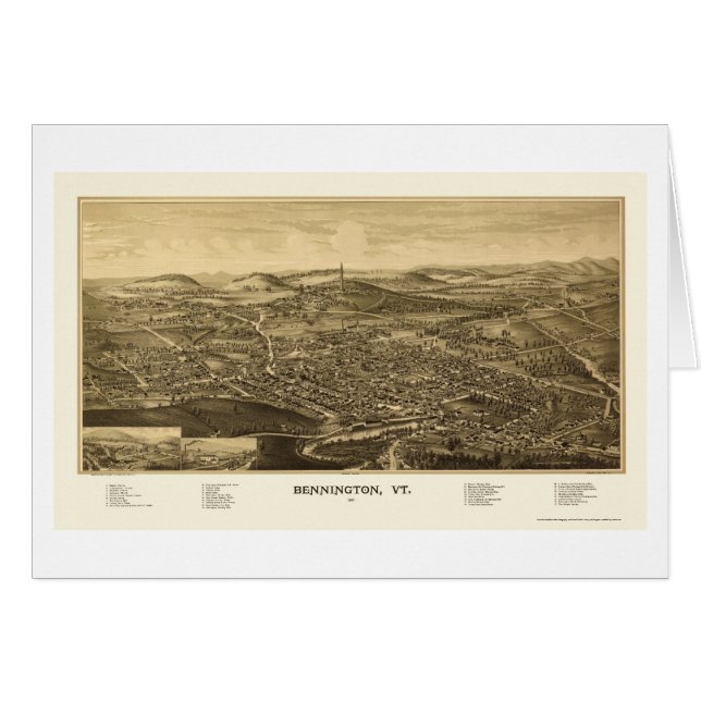 Bennington, mapa panorámico del VT - 1887 (Anverso (Horizontal))