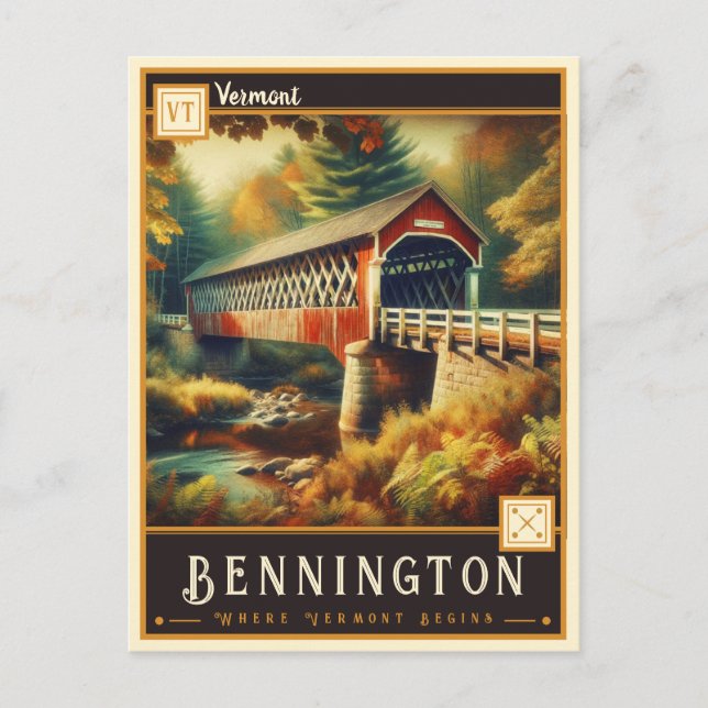 Bennington, Vermont | Postal de época (Anverso)